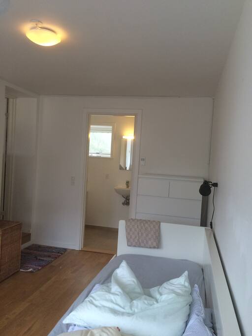 The room + bathroom with wc and shower