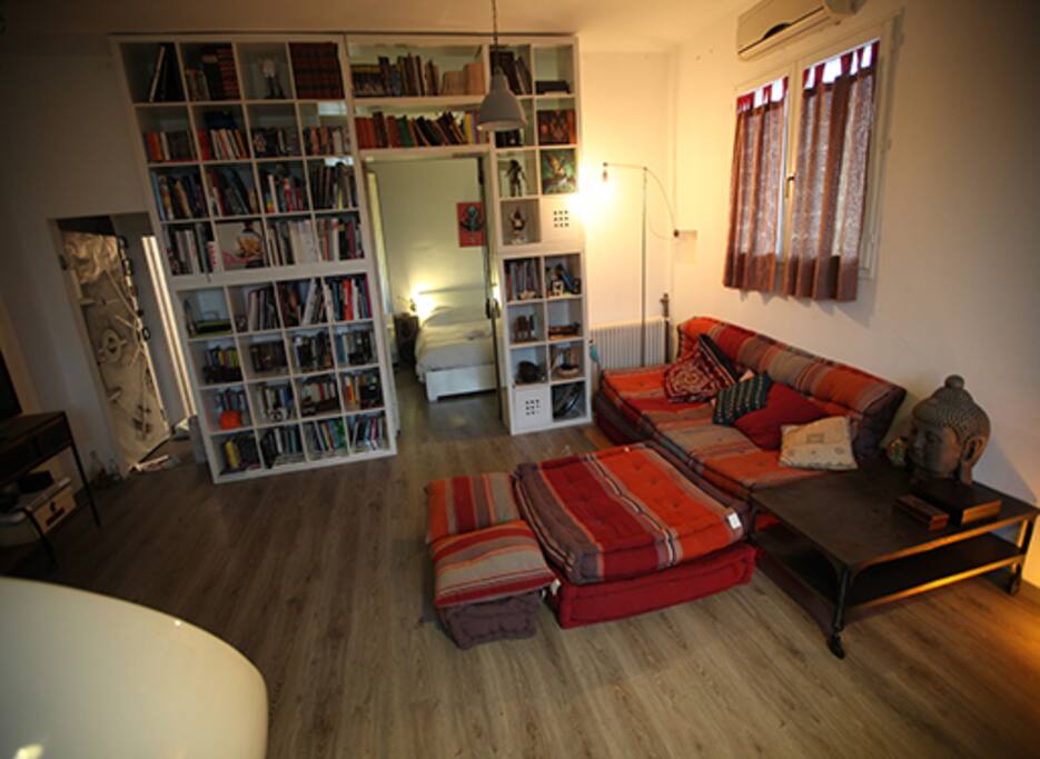 VIEW FROM LIVING ROOM INTO THE BEDROOM