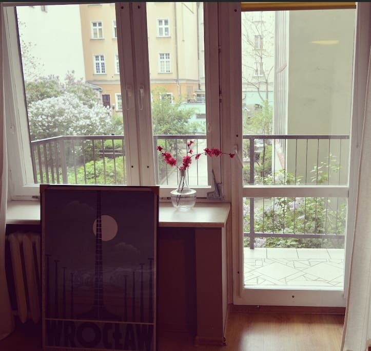 A large window brings you to the beautiful and calm terrace.