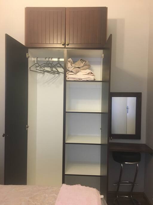 Lots of storage to hang and fold clothes.