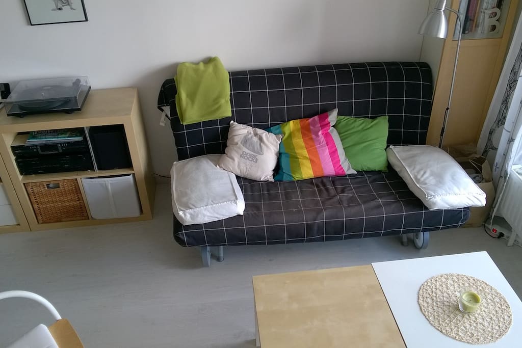 Living room with a folding couch