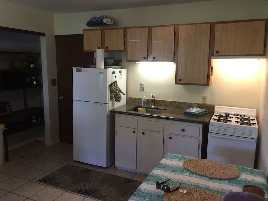 All kitchen amenities and granite counter.