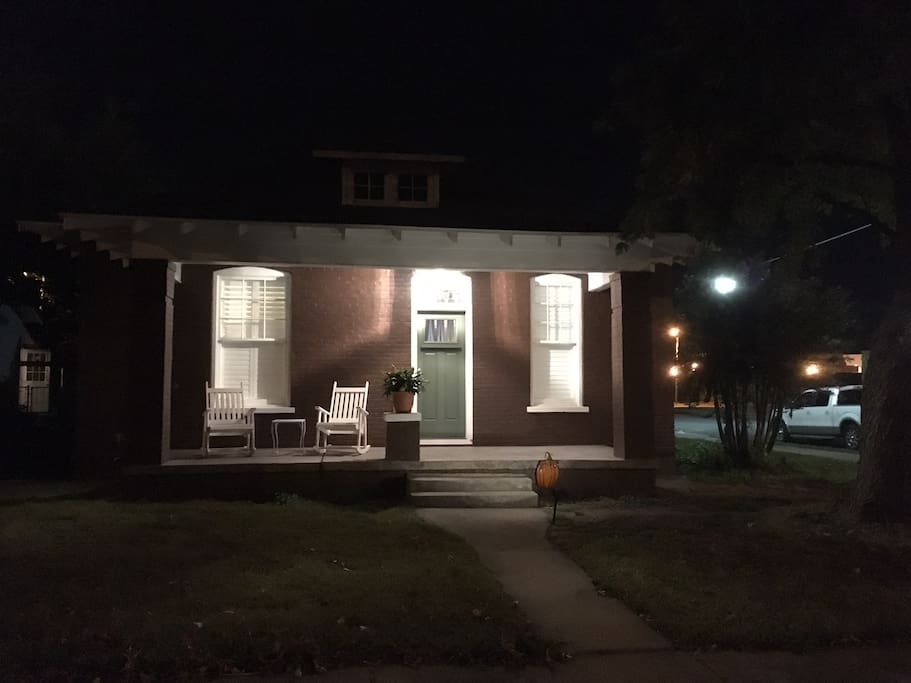 Front porch, NOTE: The Convention center in the background.