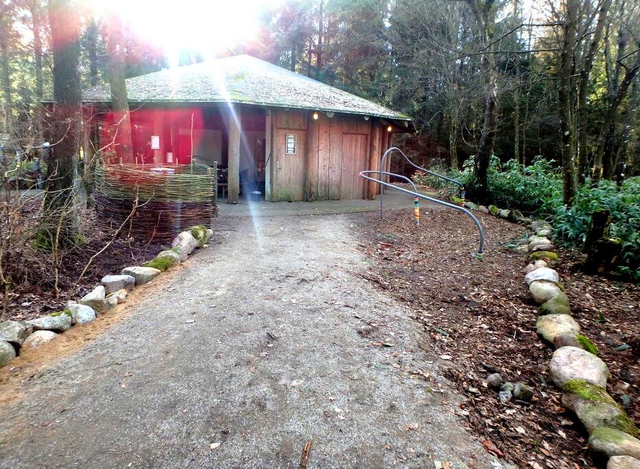 Our pavillon, where the bathrooms and the kitchen are
