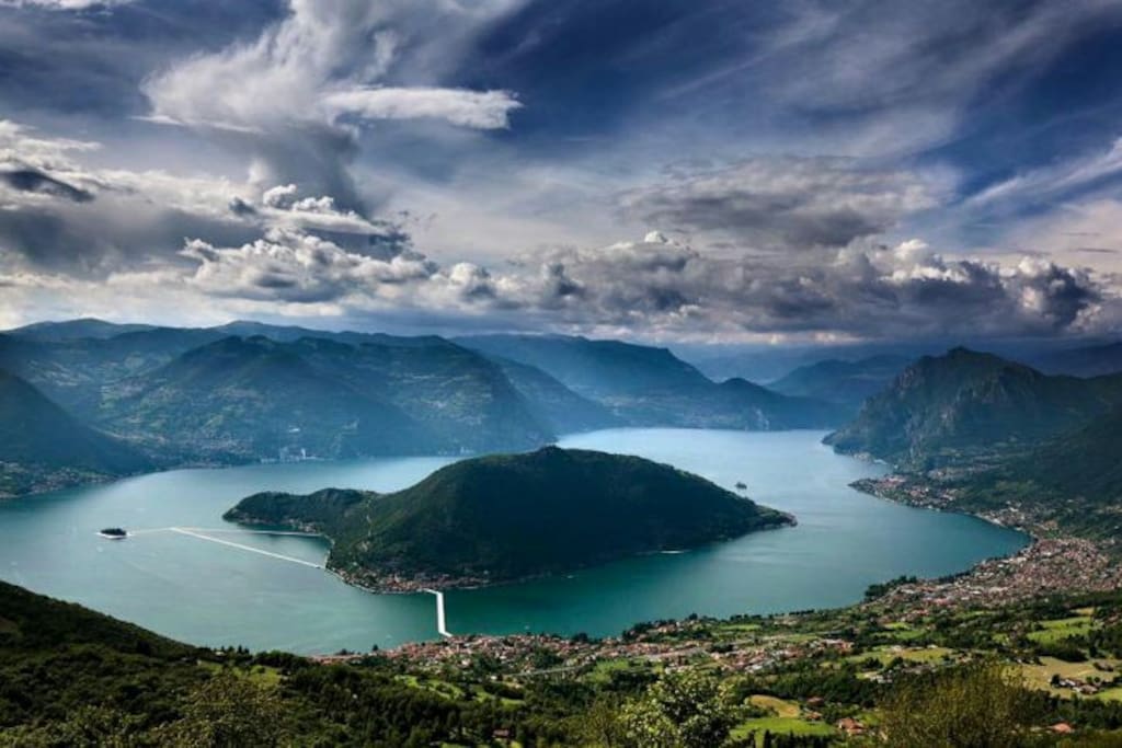 View of Monte Isola form ancient path "Via Valeriana" close to B&B.