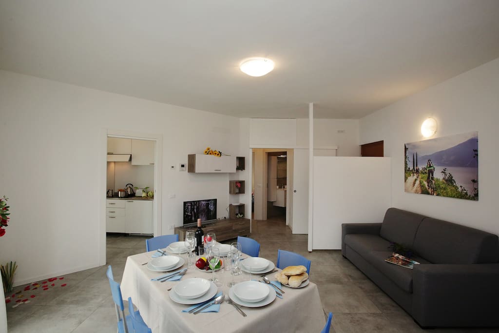 The spacious and bright living room