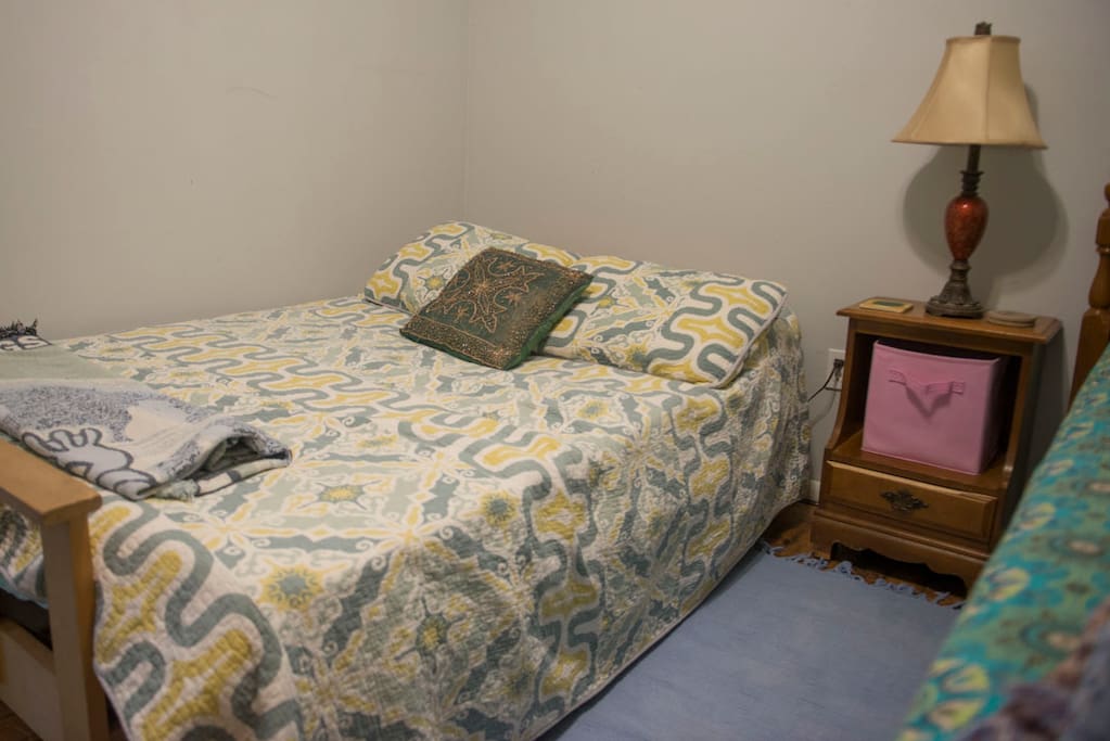 Another angle of the two person bed.
