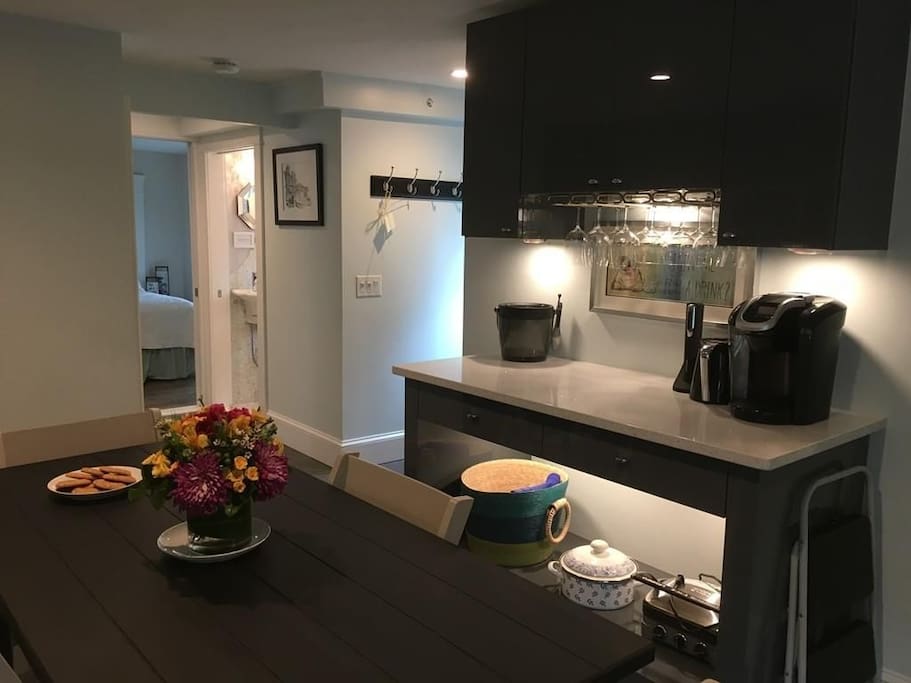 Kitchen with drink bar.