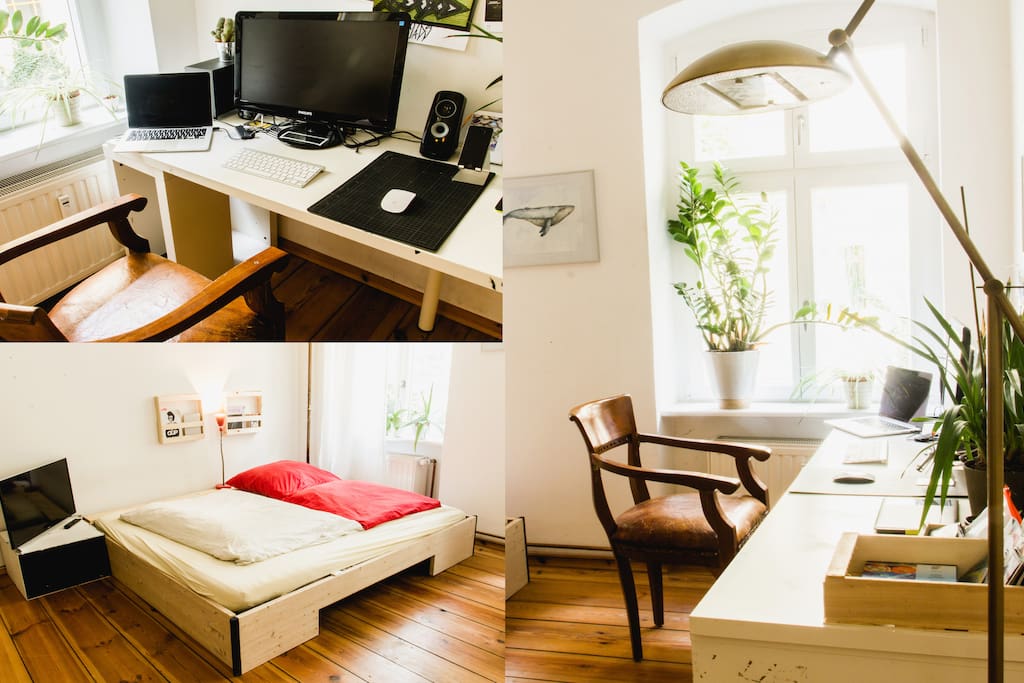 working space & bed