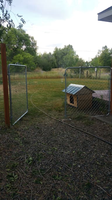 Fenced backyard