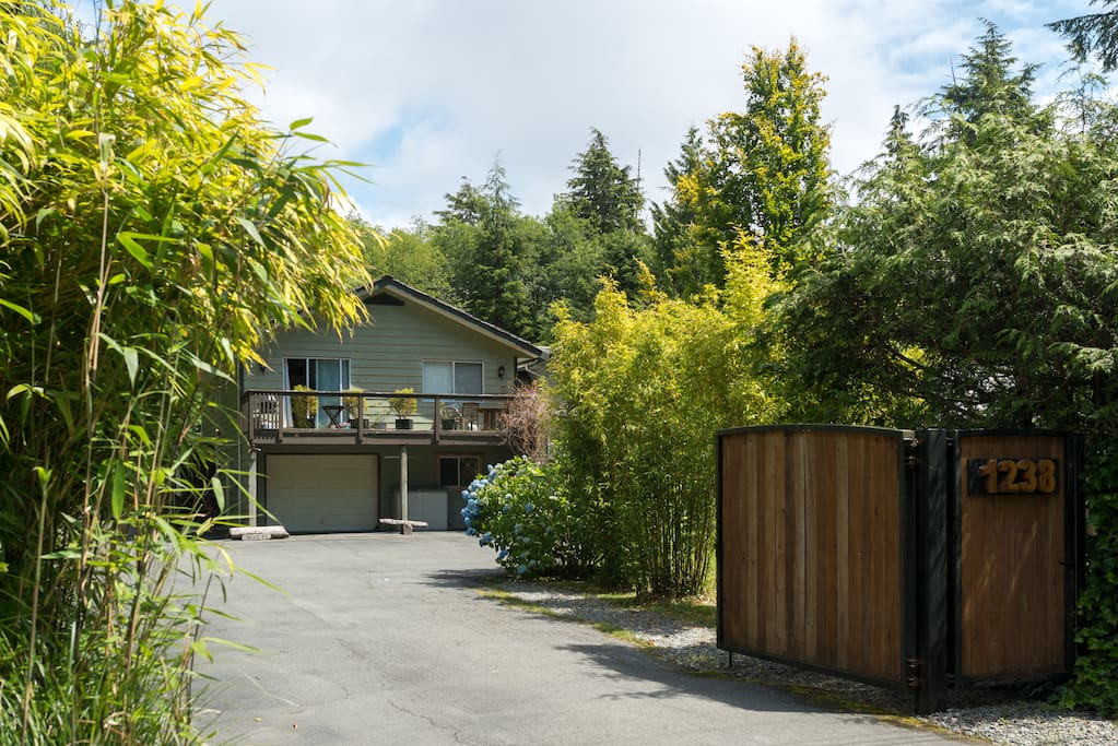 Gated front entrance to the property