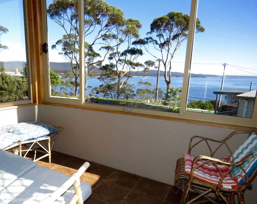 The Sunroom really is a place for basking & gazing out at the Bay of Fires.