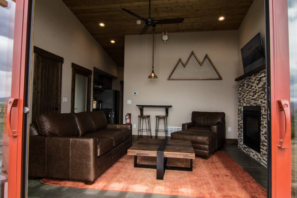 View of living room as seen from patio
