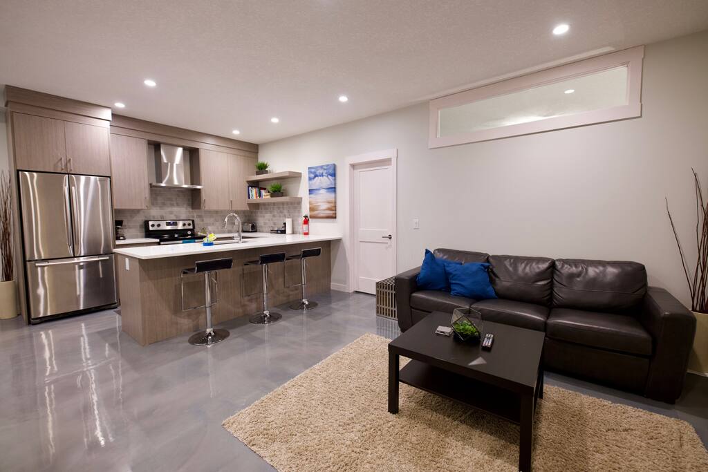 Spacious Living Room & Kitchen Area