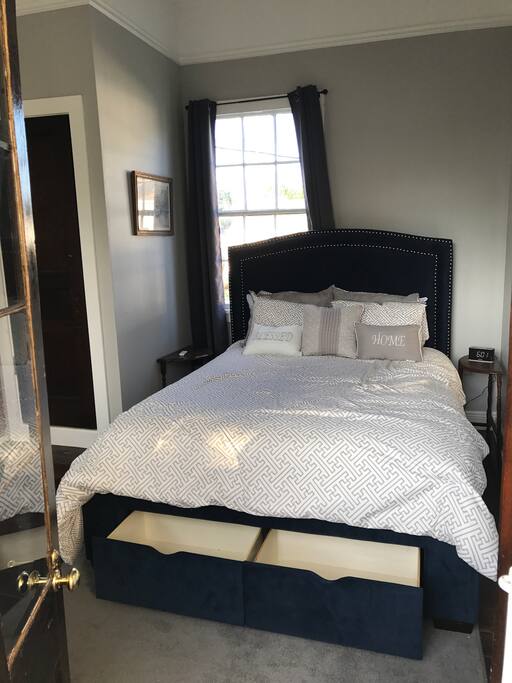 Studio 1 offers lots of natural light. Under bed storage drawers and hangers for belongings.