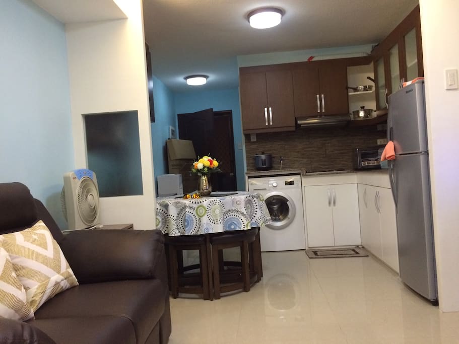 Dining,kitchen and living area