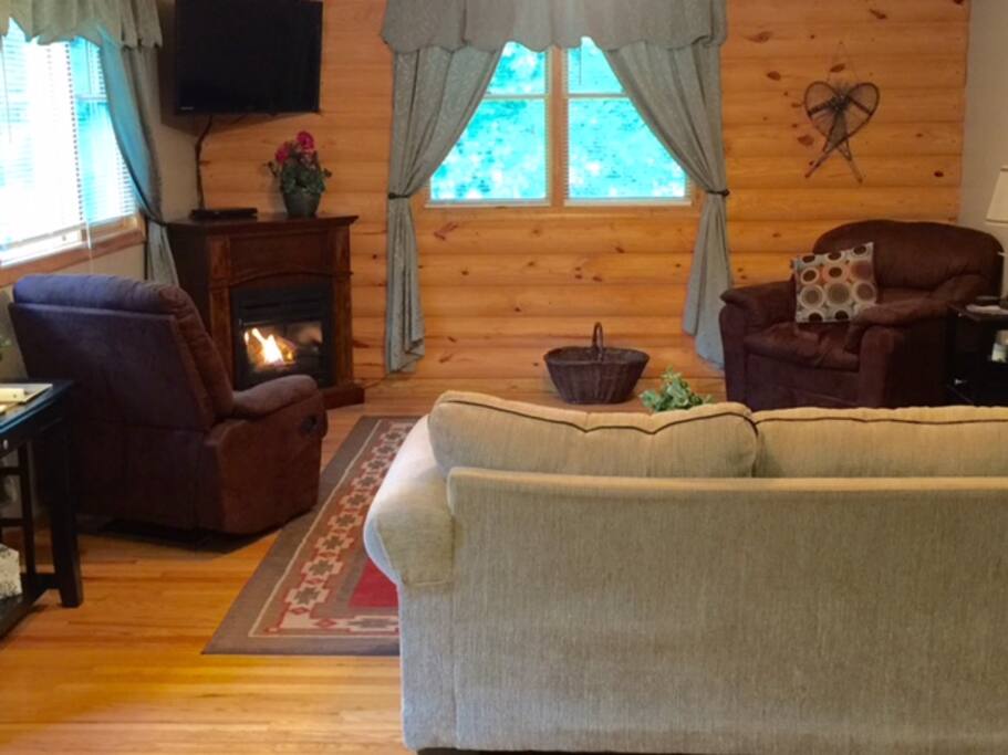 Cozy Living Room With Gas Fireplace