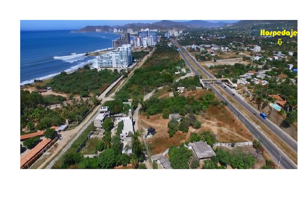 Ubicación del Hospedaje y playas muy cercanas