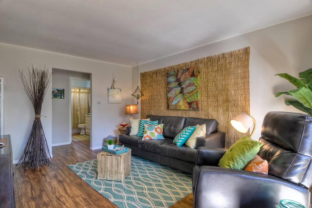 Living room with queen size sofa sleeper