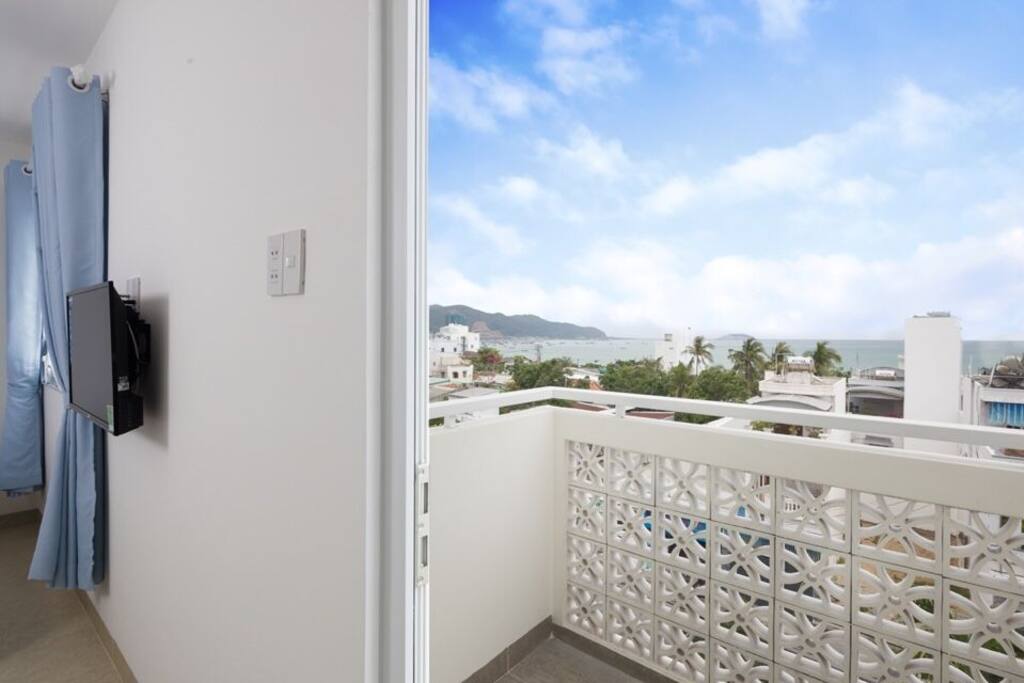 sea view from bacolny, comfortable bedroom...