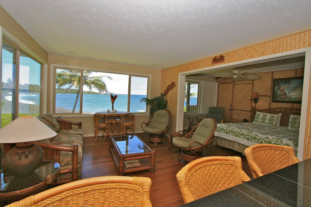 Living area with expanded windows to enhance the stunning view.
