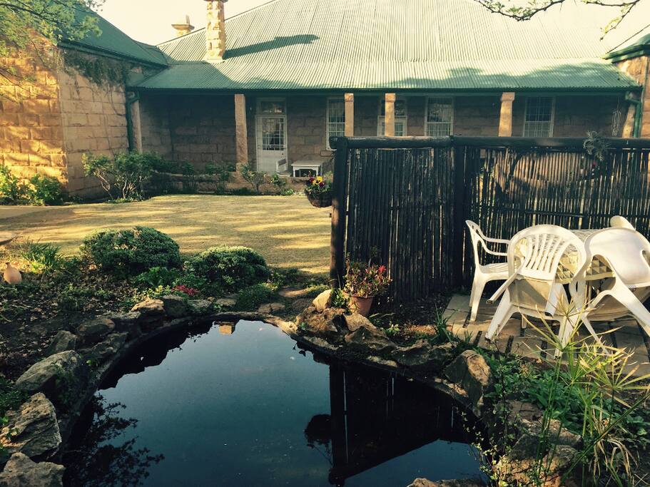 You have a fishpond, private braai area and separate entrance here.