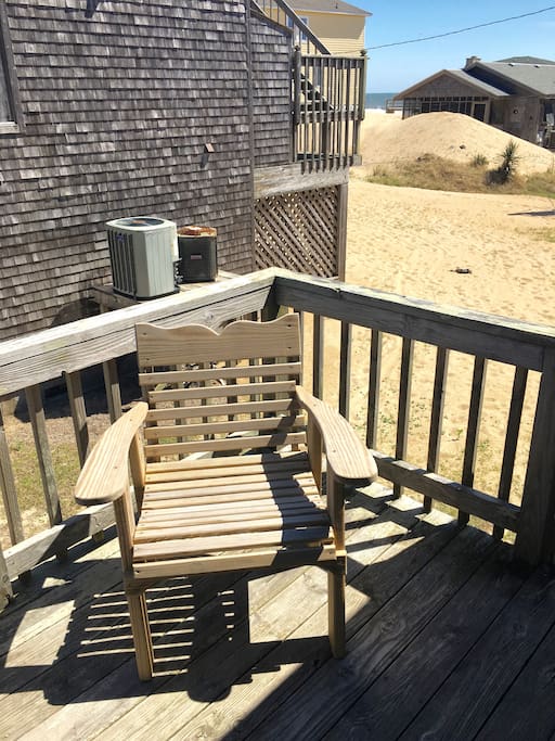 The deck provides a great spot for reading or just enjoying the sunshine.