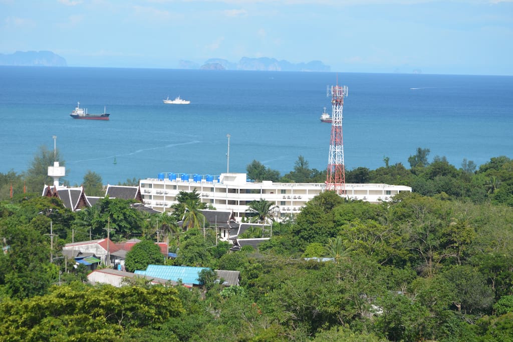 The upper condo complex viewed from the hills above. This unit has a full sea view with the Koh Phi Phi islands in view