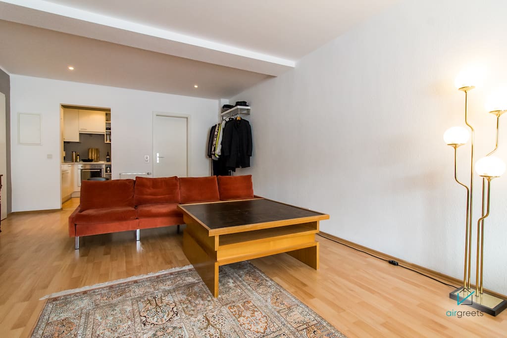 The apartment has enough space to linger.