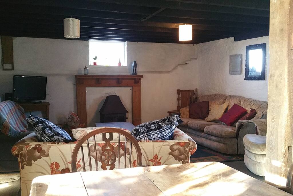 Lounge with log burner