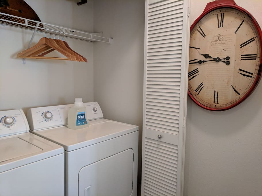 In-unit laundry is available for your use at any time.