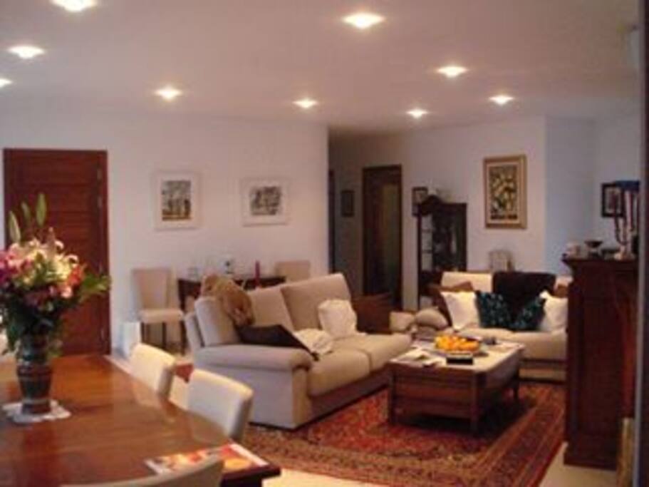 Living room, airconditioned in summer and heated by stove in winter