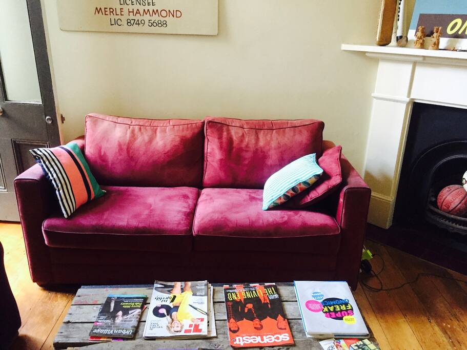 The comfy couch (plus sneaky side door)