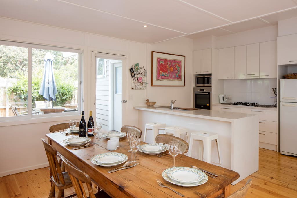 cook together in the modern and light kitchen