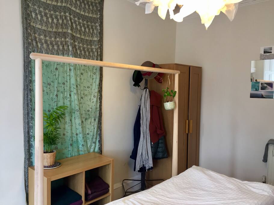 Space and hangers in the wardrobe