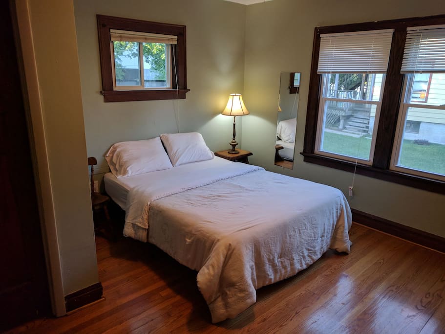 Comfortable queen bed in the master bedroom