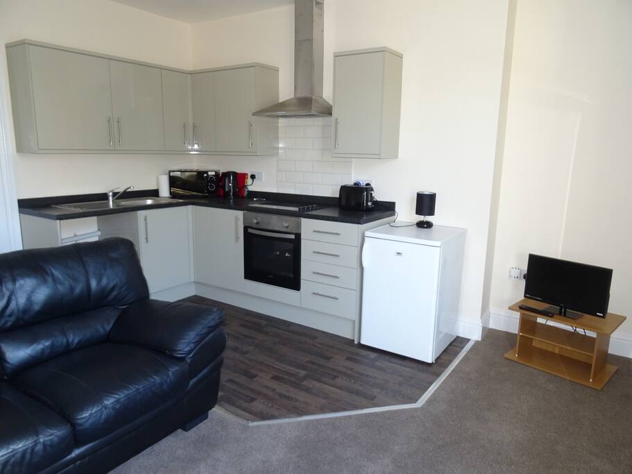 Living Room with Kitchen