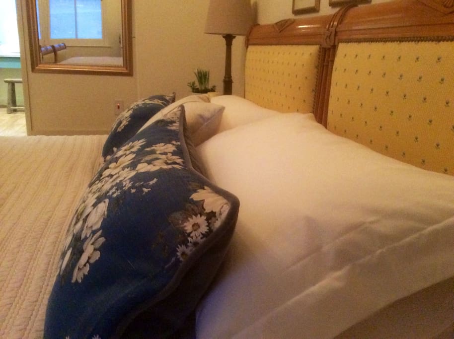 The bed is a super king size; the sheets are Egyptian cotton