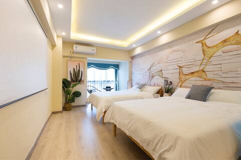 【鹿鸣】已消毒—观音桥九街影院双床房|观音桥九街|SPACE|观音桥好吃街 |江北机场|重庆北站