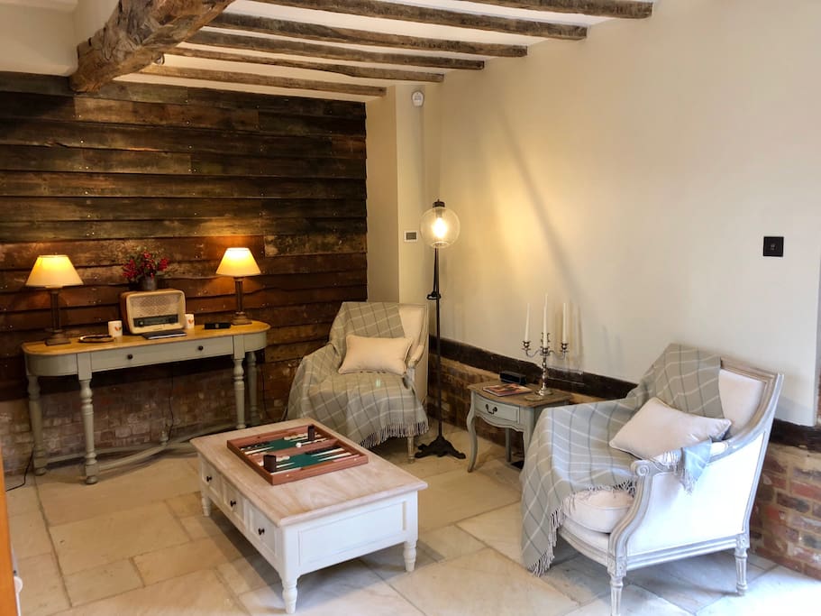 Downstairs sitting room with underfloor heating.