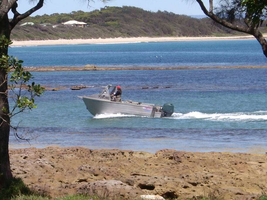 Boat returning for the game fishing grounds