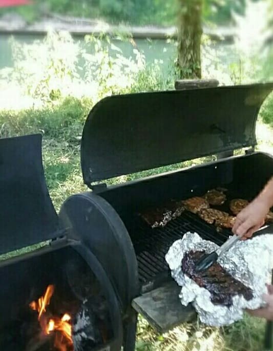 Fire up the smoker on the riverside