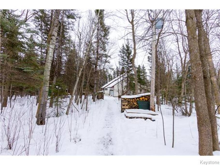 A winter wonderland. Enjoy the trails on the property and at the nearby Birds Hill Provincial Park.