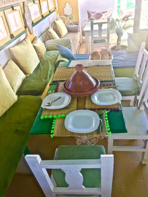 Dinner time on the terrace lounge.