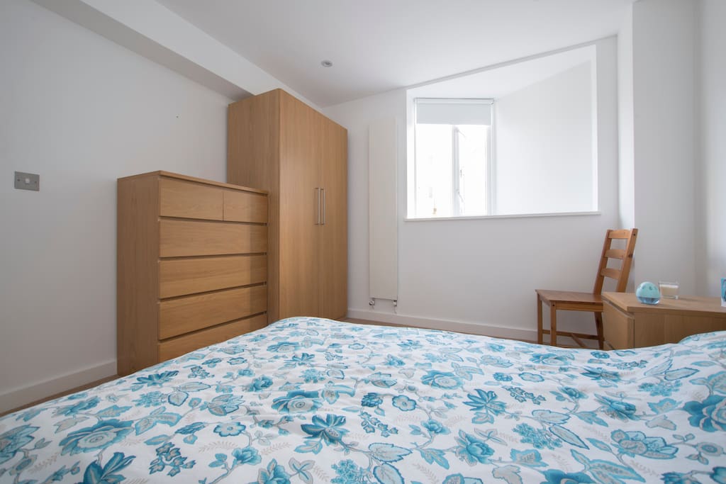 Your bedroom: we have drawers and a wardrobe that you're welcome to use.
