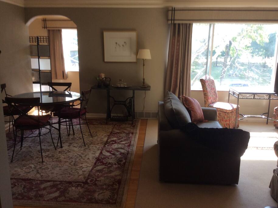 Living room/dining area -with views of park