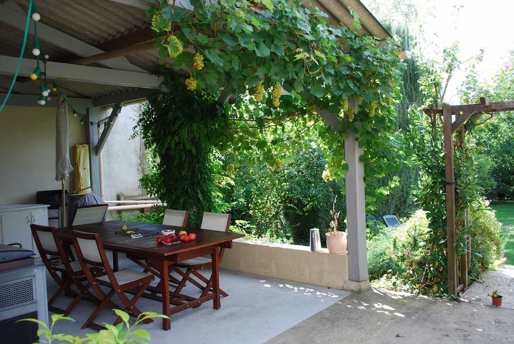Summer kitchen with barbecue