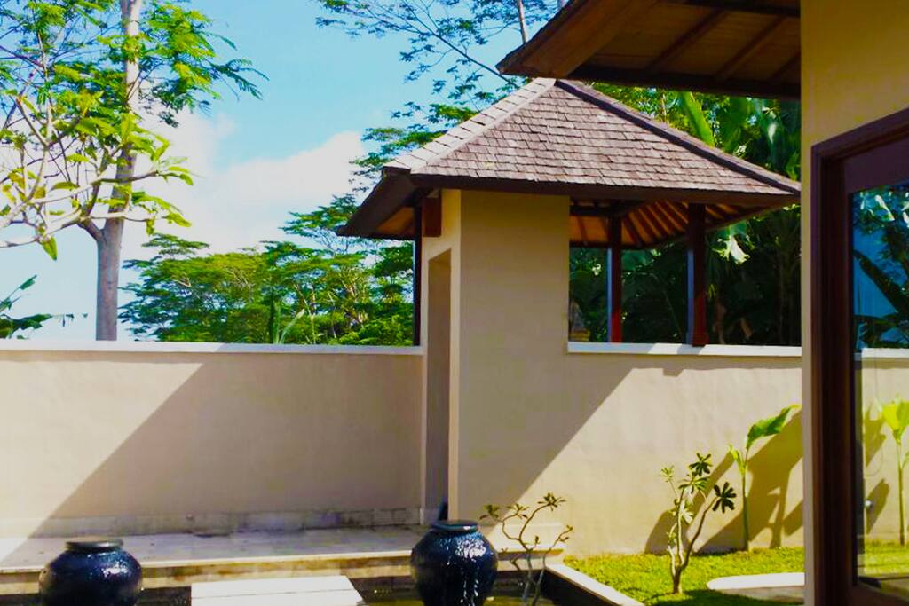Entrance porch view from within the villa