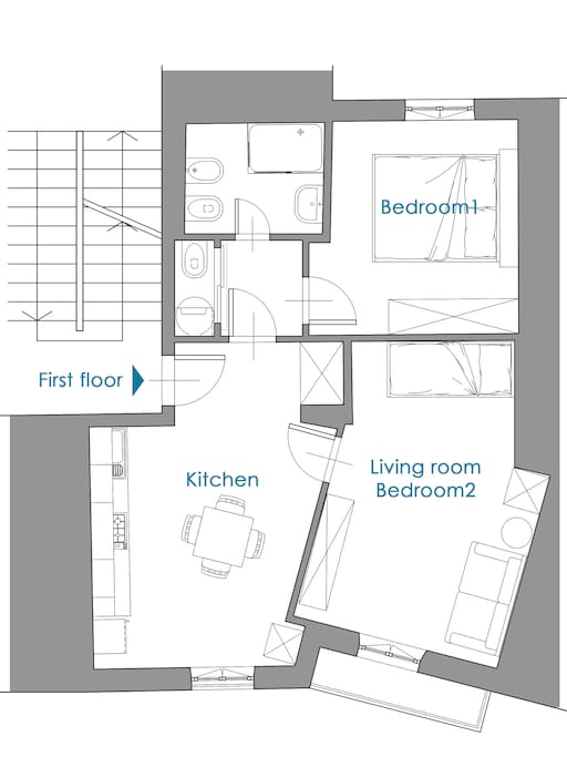 The apartament, renovated in 2017/18