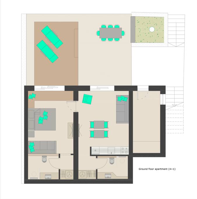 Ground floor apartment plan